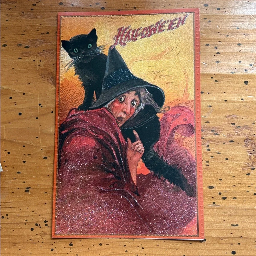Set of 6 Vintage Looking Halloween Cards, 5” x 8”, Old World Christmas